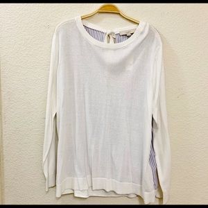 Loft Mixed Material Tie Back Top. NWT.